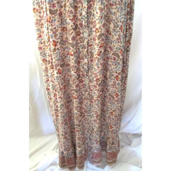 J. Jill Women's Light Pink Floral Print Short Sleeve Maxi Dress Size Large - Picture 3 of 11
